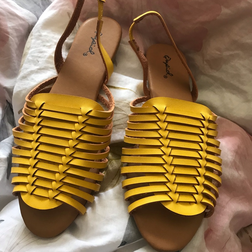 yellow huarache sandals